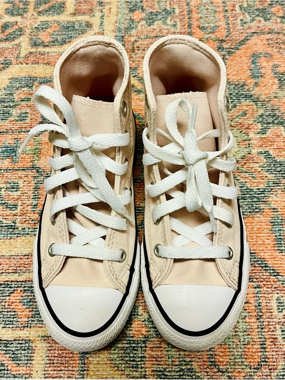 Converse Kids High-Top Sneakers in Light Pink with Garden Mushroom Print